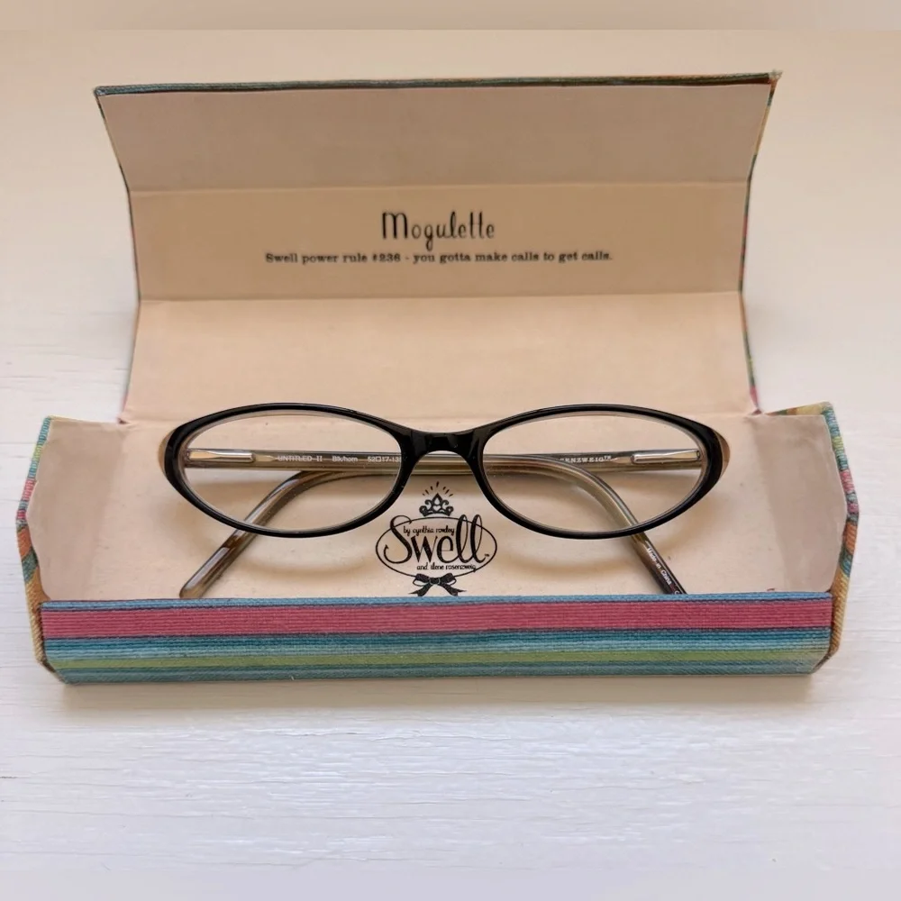 Cynthia Rowley Black Oval Eyeglasses